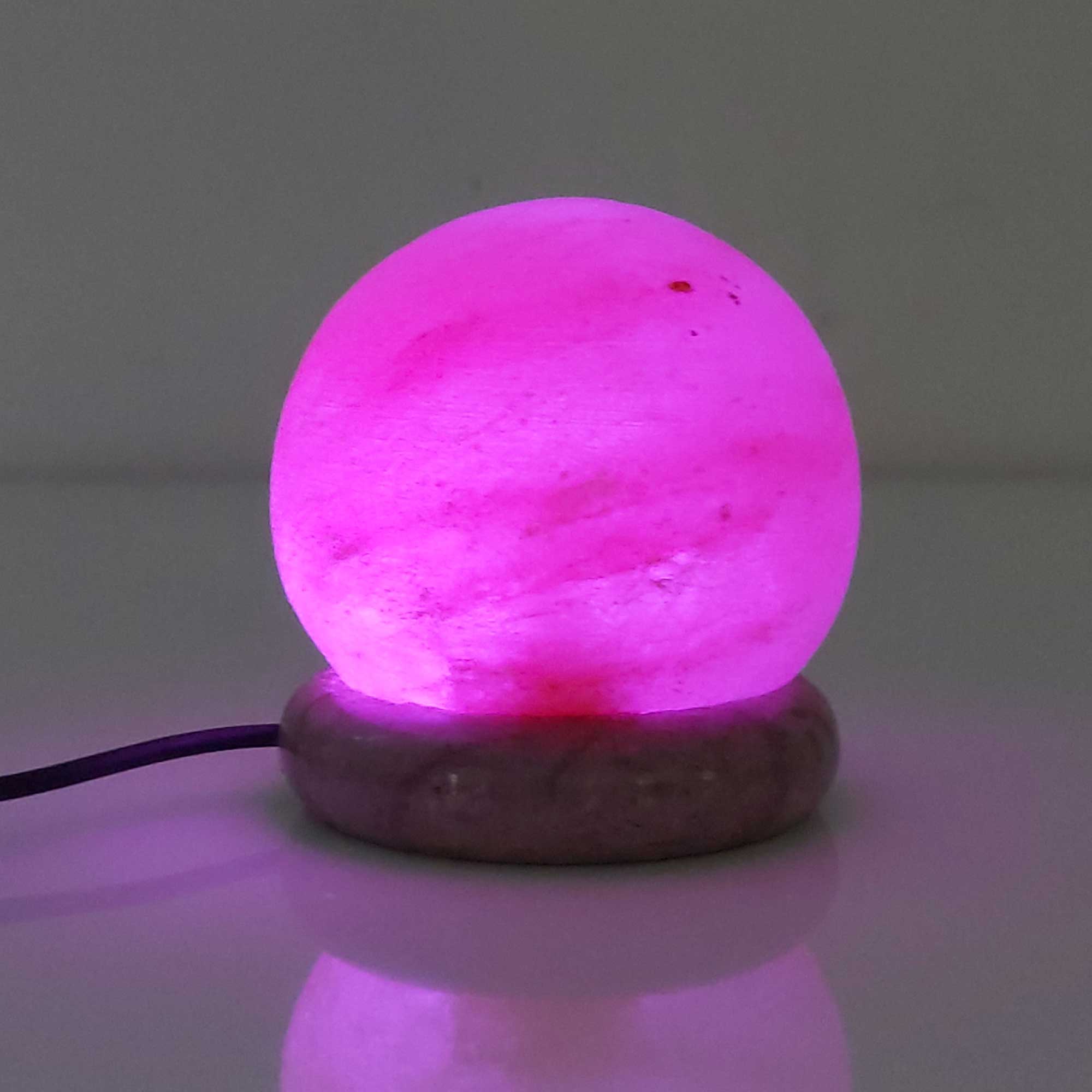 USB Colour Changing Sphere Ball Shape Himalayan Pink Salt Lamp Color Change LED-Himalayan products-The Himalayan Salt Collective